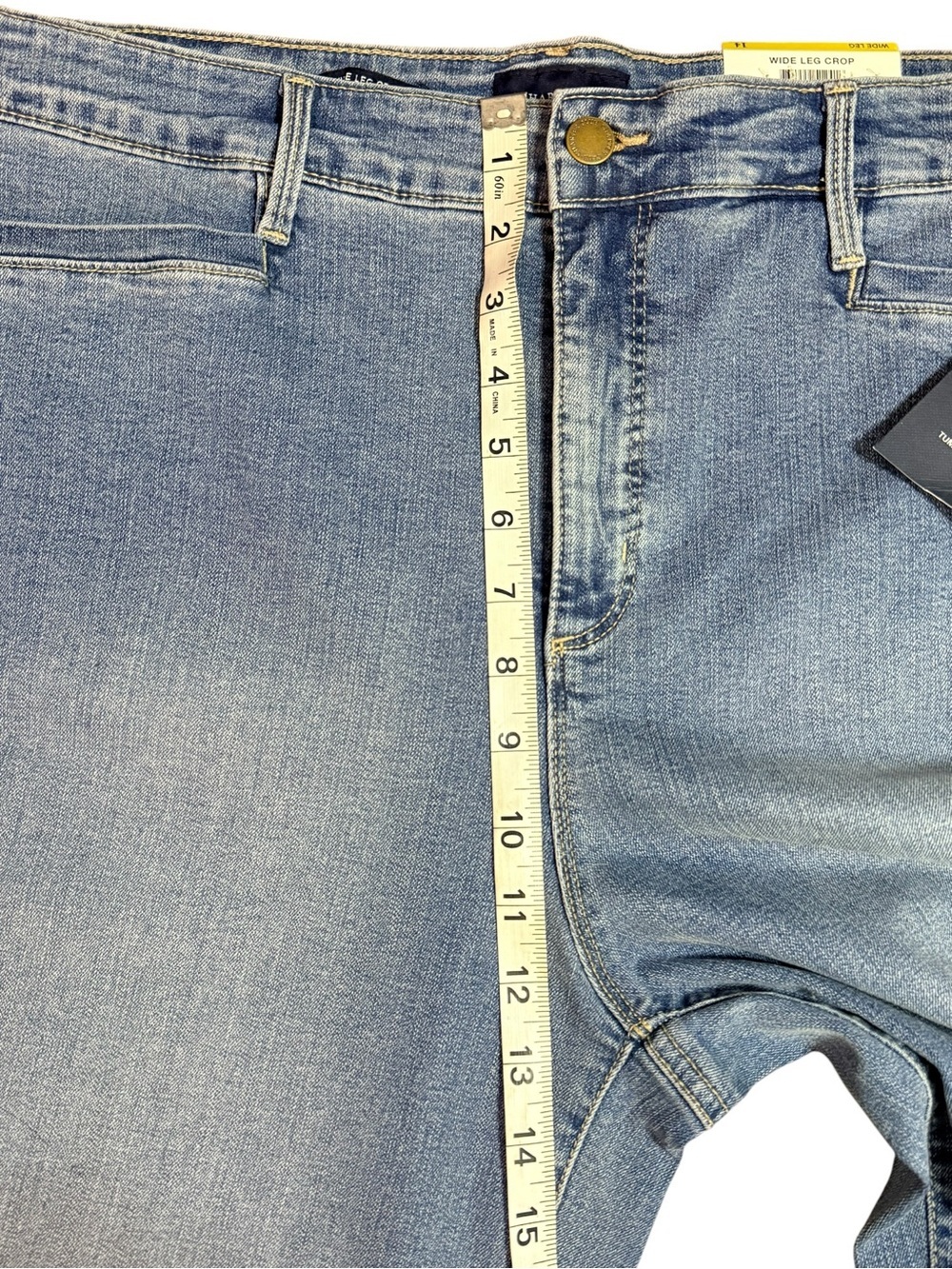 NWT Charter Club Wide Leg Crop Jeans Size 14 Light Wash Cropped Denim - Picture 9 of 10